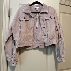 She + Sky Corduroy Cropped Jacket in Soft Pink
